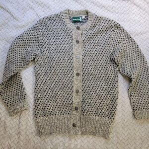 Vintage Kreeger & Sons Wool Birdseye Cardigan Grandpa Metal Buttons Womens M